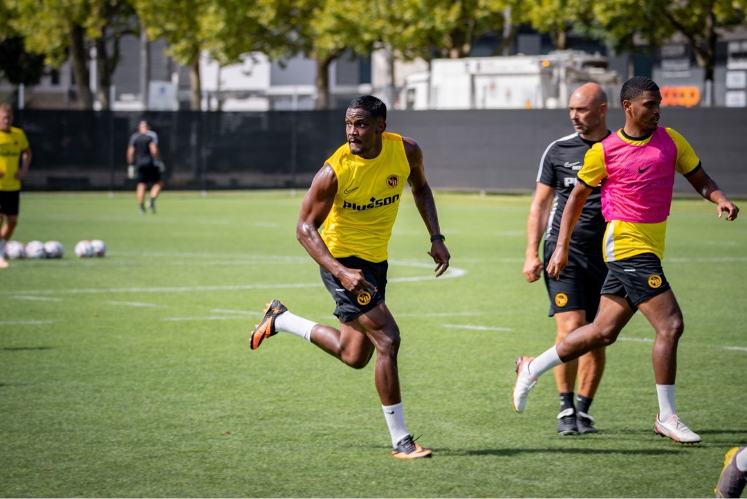 BSC Young Boys players training on the field